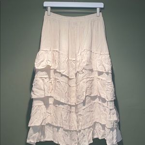 NWT Boho cream pleated skirt